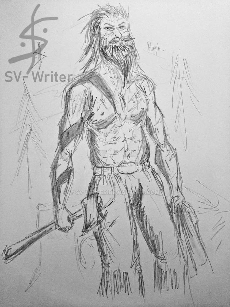 Axeman Drawing g4 :: Axe Man (Sketch) by SVWriter