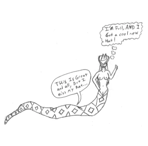 The naga's cool new hat