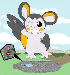 Mega Emolga uses attract! by Sparky_the_chu.